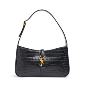 Bolso "le 5 À 7" De Piel Efecto Cocodrilo de mujer de color negro